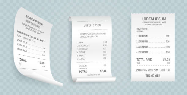 istock Payment check isometric set. Buying financial invoice bill purchasing calculate pay vector isolated 1318688993