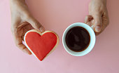 Coffee And Heart Shaped Cookie