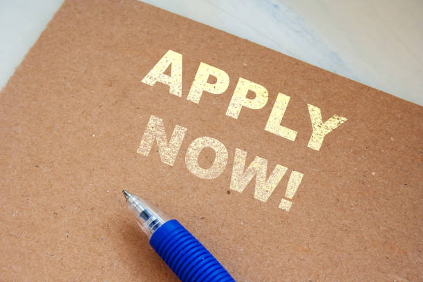 istock Hiring job concept. Apply now inscription. Work recruitment 1318694464