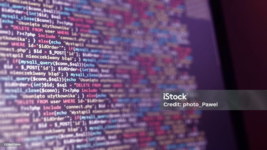 Software Development Monitor Screen Background Developer Display With ...