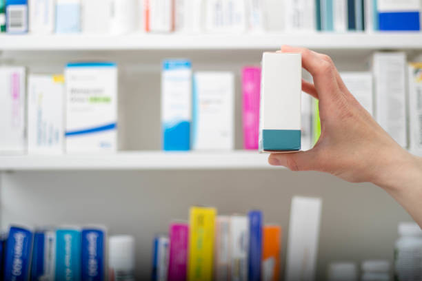 istock Pharmaceutical packaging in a pharmacy / drug room 1318700008