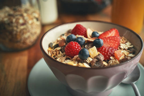 istock Healthy Muesli with Fresh Berries for Breakfast 1318702245