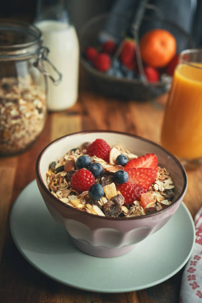 istock Healthy Muesli with Fresh Berries for Breakfast 1318702417