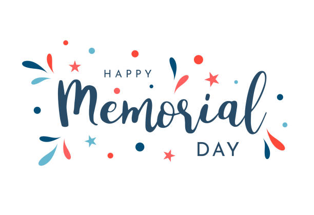 illustrazioni stock, clip art, cartoni animati e icone di tendenza di memorial day carta colorata. vettore - us memorial day