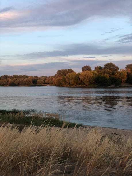 istock Pink sky above the river 1318707354
