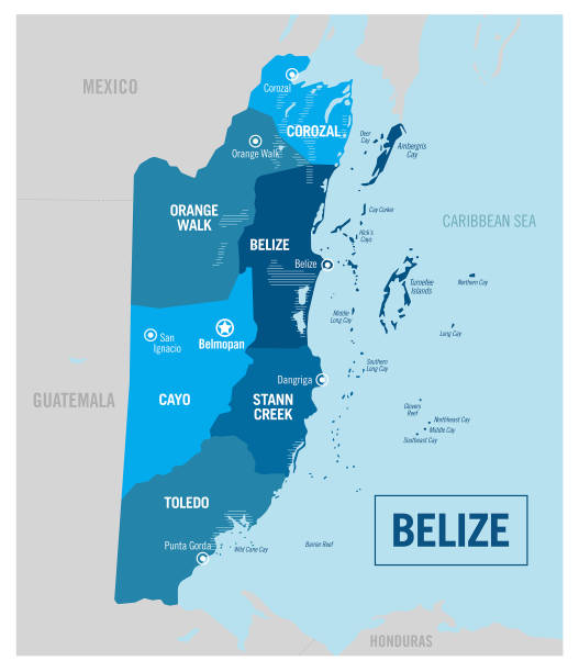 Belize Country Political Map Detailed Vector With Isolated Belize Country Political Map Detailed Vector With Isolated Provinces States 