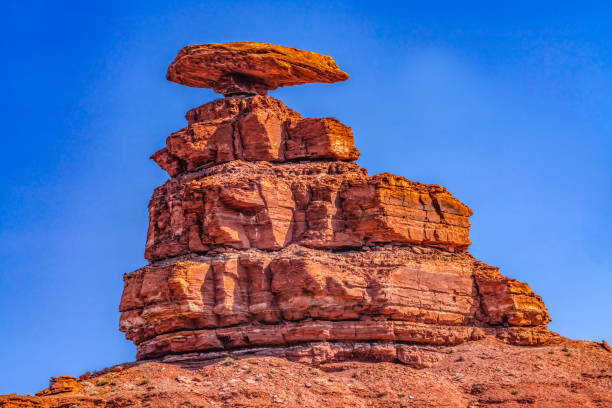 Red Rock Hoodoo Formation - Selective focus on foreground with blurred background of orange-red rock formation in the desert southwest of the USA.