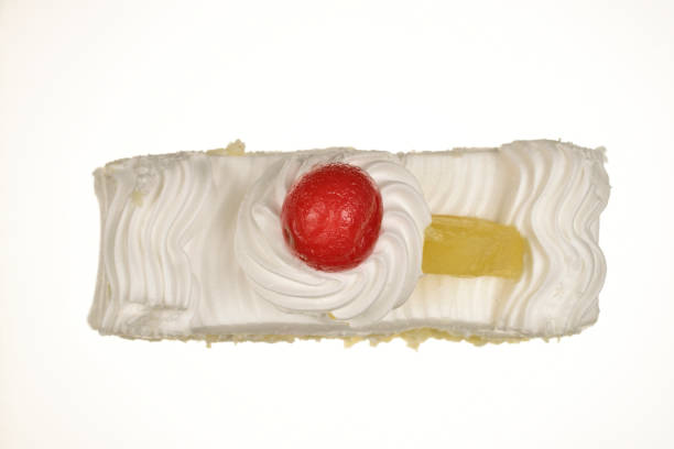 Top View Of Pineapple Pastry Isolated On White Background With Clipping Path