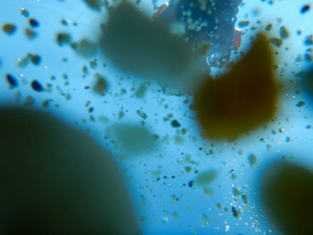 Background with air bubbles in the sea.