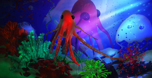 Sea life with tropical fish