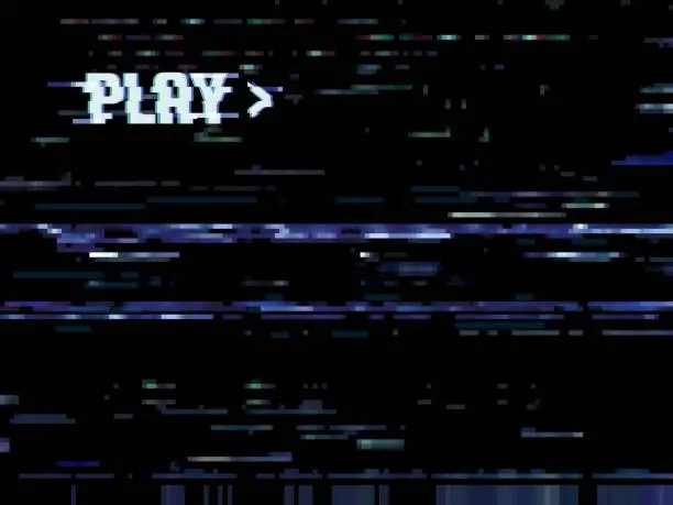 Vector illustration of Glitch error background, VHS noise on TV screen