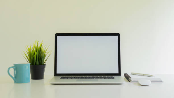 istock A laptop and a grass coffee mug with a notebook on the desk 1318734683