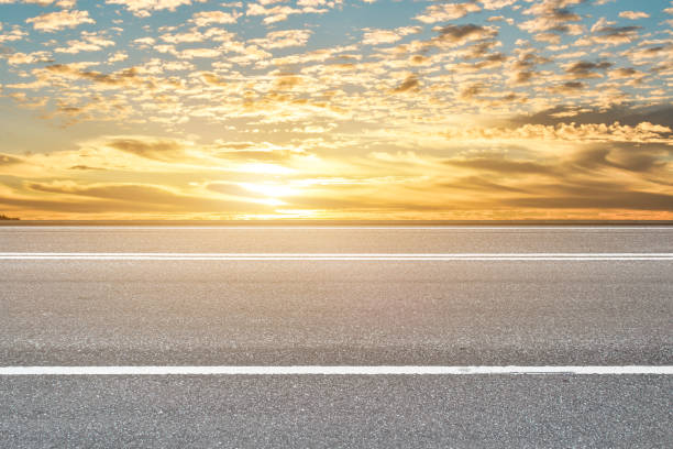 istock Empty asphalt road and sky nature landscape at sunrise background. 1318742315