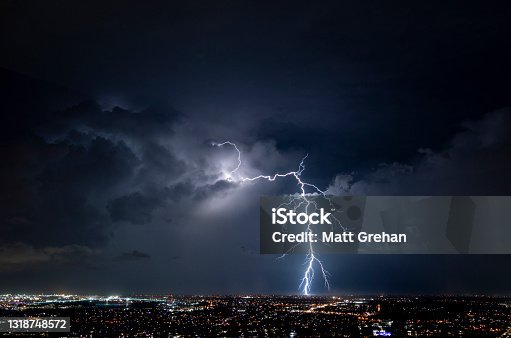 istock Massive Lightning Strike Over the Brisbane City Suburbs Lights 1318748572