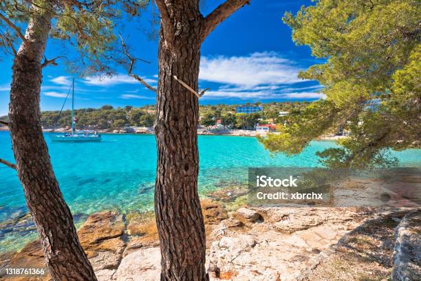 Island Of Murter Turquoise Lagoon Beach Slanica View Stock Photo - Download Image Now