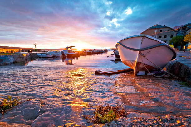 istock Town of Karlobag waterfront colorful sunset view 1318762136