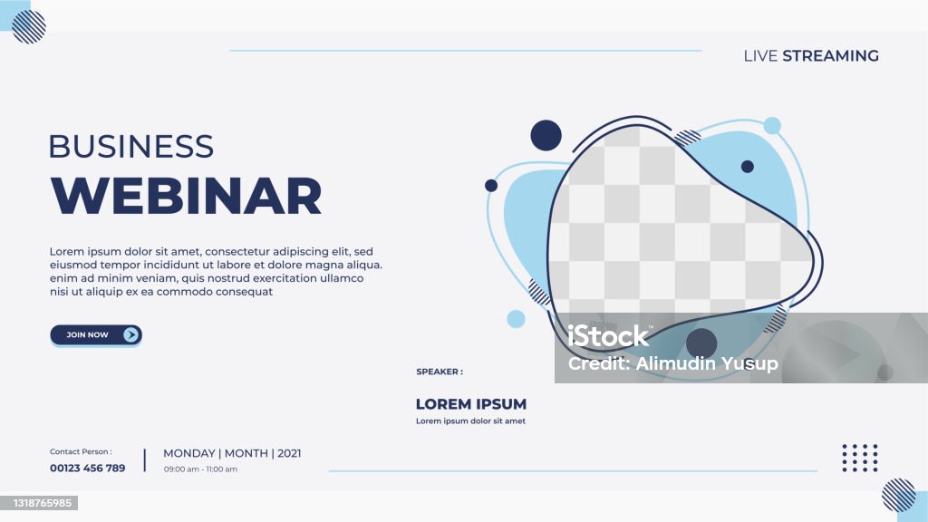 Webinar Frame Business Webinar Banner Template For Website With Liquid Frame And ...