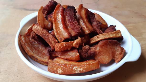 istock Deep fried pork belly with fish sauce. 1318766382