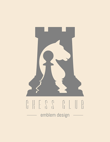 Chess club emblem design. Chess logo. Vector illustration