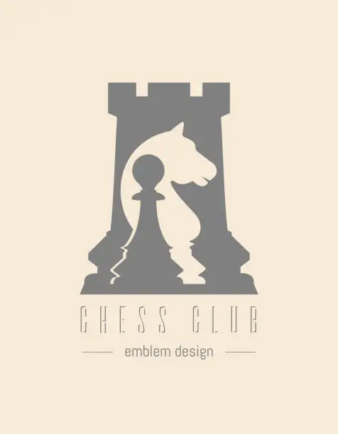 Vector illustration of Chess Club. Vector concept logo emblem design