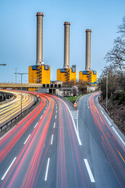 istock Highway and  power station at dusk 1318771447