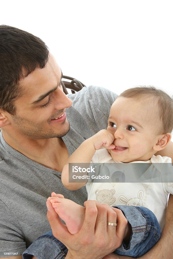 Baby and Father 20-24 Years Stock Photo