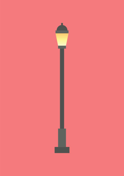 уличное освещение плоский стиль - street light illustrations stock illustrations