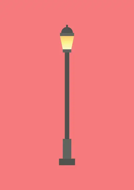 Vector illustration of Street lighting flat style