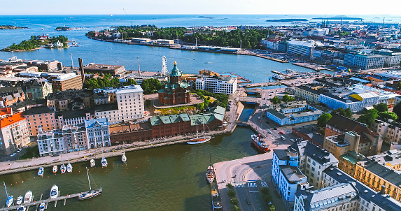 Helsinki harbor Aerial, Finland