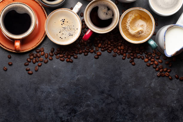 istock Many cups of coffee on stone table 1318786764