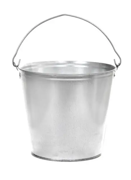 Aluminium bucket isolated over white background
