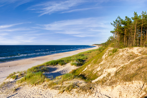 Holidays in Poland - the Baltic coast near Leba, small tourists resort in pomorskie province
