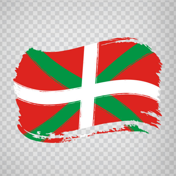 ilustrações de stock, clip art, desenhos animados e ícones de flag of  basque country brush strokes. flag waving   autonomous community basque country of spain  on transparent background for your web site design, logo, app, ui.  spain. stock vector.  eps10. - comunidade autónoma do país basco