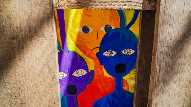 istock Metaphorical installation depicting frightened children 1318791473