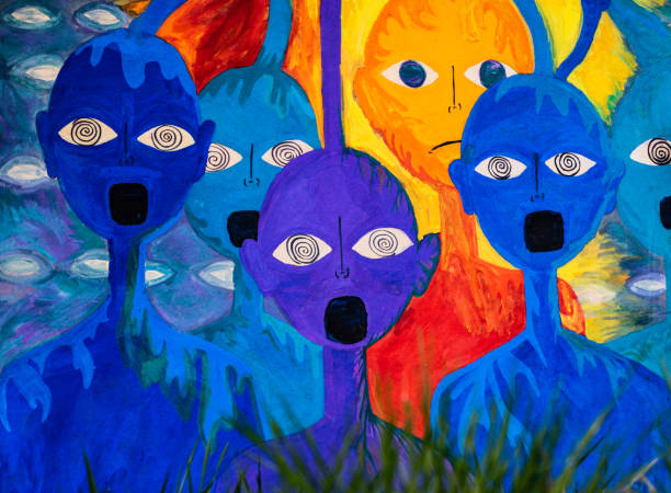 istock Metaphorical installation depicting frightened children 1318792326