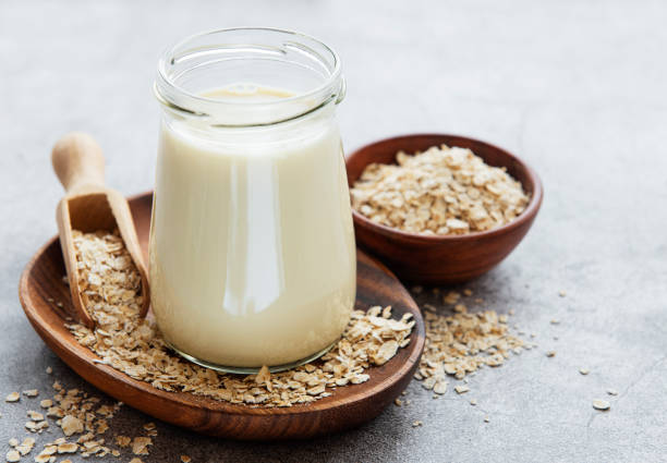 istock Vegan oat milk, non dairy alternative milk 1318792370