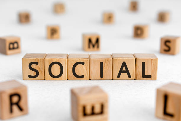 istock Social - word from wooden blocks with letters 1318795031