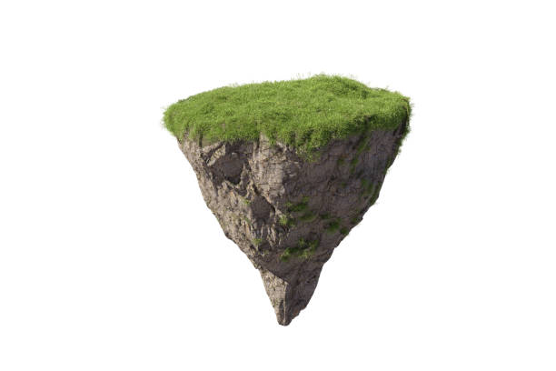 istock Fantasy floating island with natural grass Isolate, floating island in environmental concept 1318804647