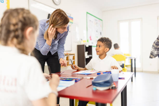 istock Primary School Teacher and Students In Classroom 1318805107