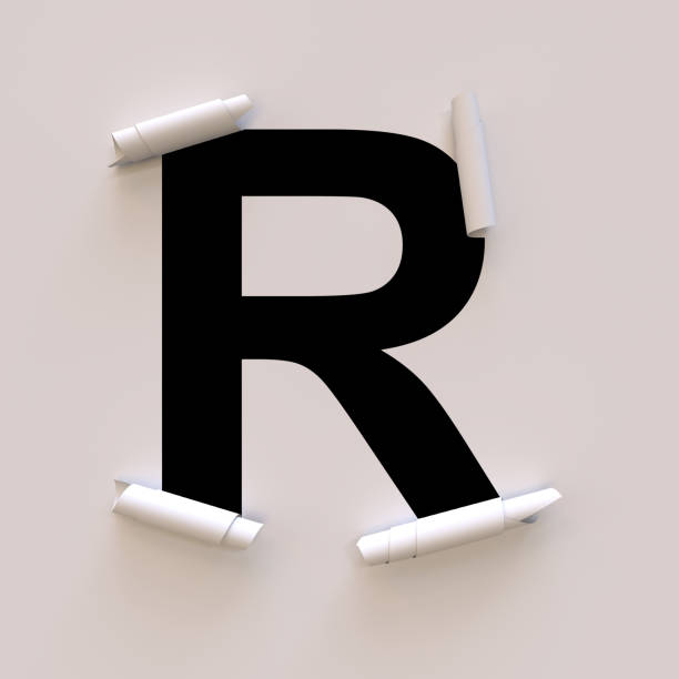 istock Paper Cut Out and Roll up Typeface R 1318807531