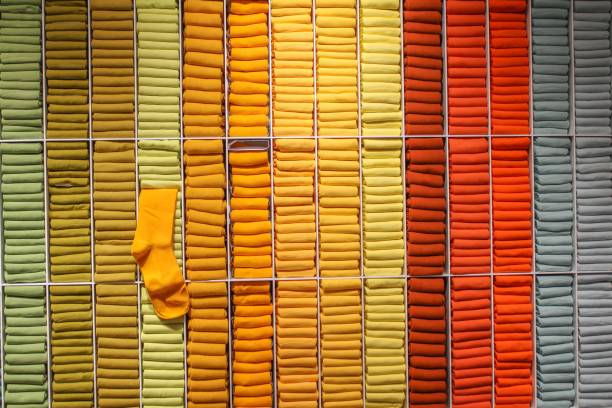 pile of colorful socks or sock out - obsessive imagens e fotografias de stock