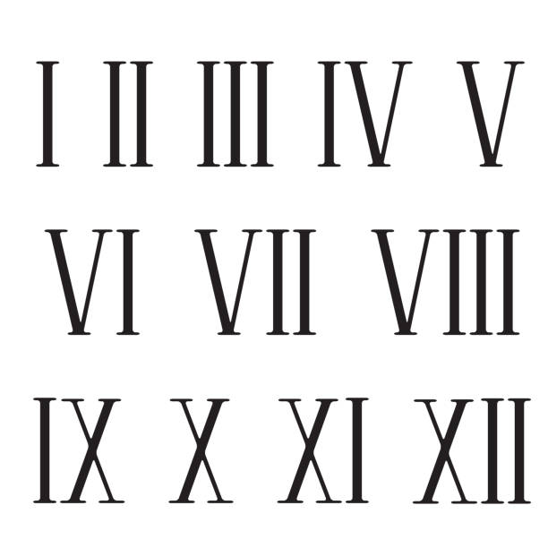 ilustrações, clipart, desenhos animados e ícones de numerais romanos retrô, ótimo design para qualquer propósito. - algarismo romano