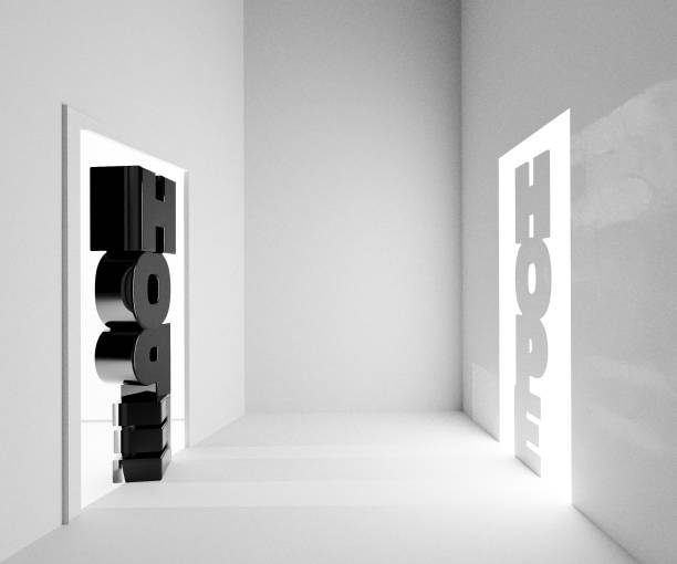 istock hope, surreal text in room 1318813429