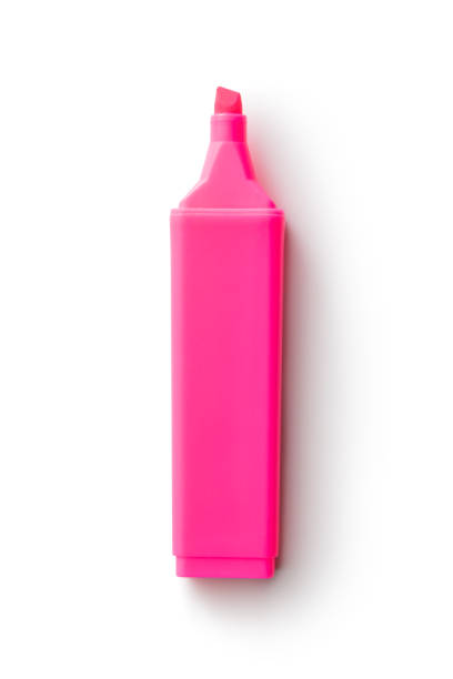 istock Office: Pink Highlighter Isolated on White Background 1318813959