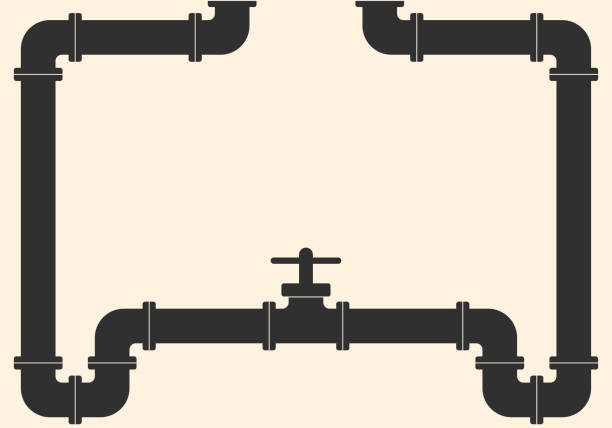 Pipeline background. Gas, oil, plumbing or water pipe with valve and tap. Vector illustration. Pipeline background. Gas, oil, plumbing or water pipe with valve and tap. Vector illustration. oil pipe stock illustrations