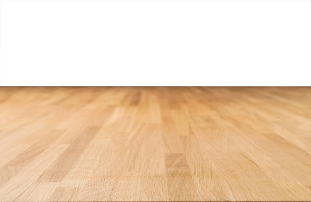 wooden top table on isolated white blackgroud