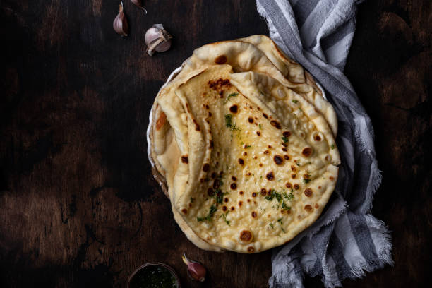 istock Indian Naan Flatbread made with butter and dill 1318819533
