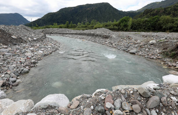 istock riverbed with stones and stones seen from the bridge 1318822497