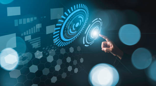 istock Big data analytics and business intelligence concept with chart and graph icons on a digital screen interface and a businessman in background 1318831860