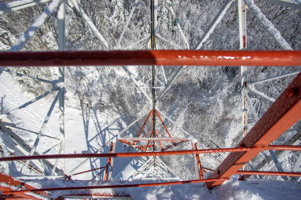 istock Tower with antennas connection in the mountains against the blue sky 1318833313